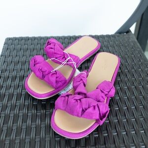 NWT Universal Thread Magenta Pink Braided Women's Sandals